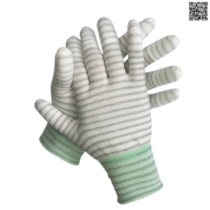 Găng tay chống tĩnh điện PU Tráng phủ Sọc Nylon PS16-5990