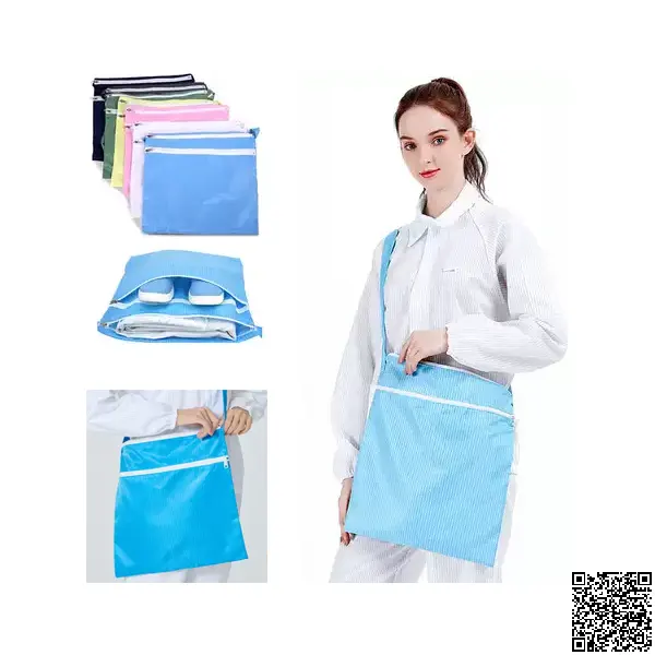 Túi phòng sạch chống tĩnh điện 3 ngăn có khóa kéo dây đeo PS16-5674